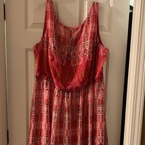Pink patterned sleeveless dress